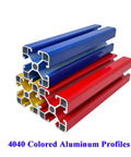 Heavy Duty Anodized Red 40 X 40mm T-Slot Aluminum Extrusion Profile stack with blue, yellow, and red colors.