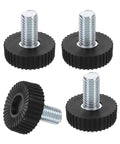 Heavy Duty M10 Thread Adjustable Furniture Leveling Feet 4 Pack Screw On Table Stabilizers For Chair And Stool Legs Black Base Glides.