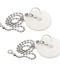 Heavy Hitter 2 Pack Rubber Tub Stopper With Smooth Pull Chain Fits 1 To 1 3 8 Inch Drains, dual rubber plugs with chains.