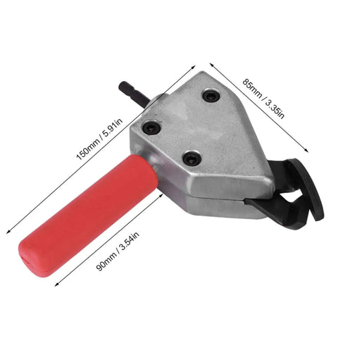 Beast Workhorse Metal Sheet Cutter Drill Attachment with red handle, 7mm hex shank for aluminum, iron, steel, stainless steel cutting.