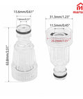 5 Pack 3/4 Inch Pressure Washer Parts Kit for 20V Max Cordless Washers Water Inlet Filter Connectors with size measurements