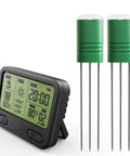Must Have Wireless Soil Moisture Meter With LCD Receiver 3 Probe 3 In 1 Sensor with dual green 3-prong sensors