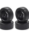 HPI Kyosho Traxxas Compatible 60mm Hard Drift Tires 4 Pack Smooth Tread On Road RC Car Wheels Upgrade Parts For 1To10 Scale Drifting Cars And Hobbyists With Durable Performance And Stable Handling