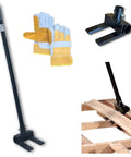 Deck Wrecker Pallet Breaker Tool For Quick Pallet Teardown And Deck Board Removal, Heavy Duty DIY Lumber Demolition Tool With Bonus Leather Work Gloves