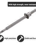 Beefy DIY CNC Ball Screw SFU2005 400mm Long 20mm Diameter 5mm Pitch With Nut for Routers Lathes Mills, high precision, solid durable