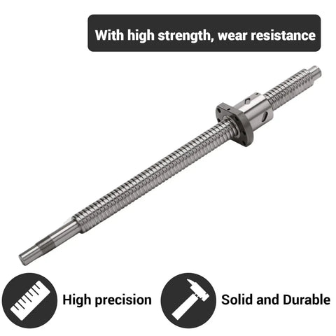 Beefy DIY CNC Ball Screw SFU2005 400mm Long 20mm Diameter 5mm Pitch With Nut for Routers Lathes Mills, high precision, solid durable