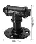 Industrial Vintage Iron Pipe Cabinet Handles Two Pack Retro Open Plan Style Cupboard Door Pulls For Furniture And Bar Cabinets Durable Metal Drawer Pulls For Kitchen Wardrobes Dressers And Your DIY Reno Project, black iron pipe handle front view with measurements