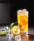 Top Shelf Portable Countertop Ice Maker Machine Snaps Frosty Cubes In Minutes Transparent Viewing Window Food Safe Abs Body Smooth Operator For Kitchen Home Bars And Casual Gatherings with iced tea and lemon