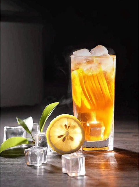 Top Shelf Portable Countertop Ice Maker Machine Snaps Frosty Cubes In Minutes Transparent Viewing Window Food Safe Abs Body Smooth Operator For Kitchen Home Bars And Casual Gatherings with iced tea and lemon