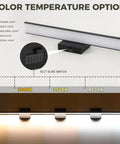 Brushed Nickel 24 Inch Dimmable LED Vanity Light Bar For Bathroom 24W Warm White 3000K Modern Bath Lighting Wall Mount Mirror