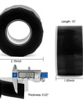 1 Inch Self Fusing Silicone Hose Repair Tape 10 Ft Black 0.5mm Thick Heavy Duty Leak Proof Rubber Tape For Water Pipes And Hoses DIY Fix That Seals Fast