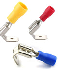 Red, blue, yellow connectors from 100 Pack Semi-Insulated Piggyback Spade Connectors 1/4 Inch Quick Disconnect Kit For 22-10 AWG