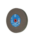 Top Shelf Vitrified Bond Bench Grinding Wheel 7 X 1 X 2 Inches With 80 Grit Abrasive Compound For Rapid Metal Work And Solid Tool Sharpening In Your Home Garage, showing a round aluminum oxide grinding wheel.