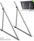 45 Inch Solar Panel Mount Brackets With Foldable Tilt Legs, Adjustable Kit For RV Roof Boat Off Grid, side view of metal brackets