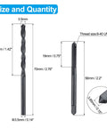 DIY Ready Tap And Drill Bit Set Includes One 8 40 UN Straight Flute Tap And One 3.5mm Twist Drill Bit In Black Oxide HSS 6542, size details