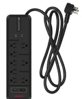PowerQuest G8 8-Outlet Surge Protector With Micro Spike Protection And Catastrophic Surge Shield shown with attached power cord.