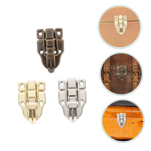 Retro Style Metal Box Hasp Latch Set 15 Piece Duckbill Draw Latch Kit for Small Cabinets in various finishes