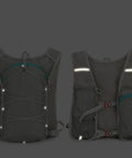 Front and back view of 2L Hydration Backpack With Ultra Lightweight Breathable Mesh Reflective Vest And Ergonomic Adjustable Straps