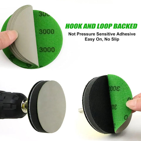 Pro Grade All In One 3 Inch Sanding Discs Kit 150 Pcs Silicon Carbide Wet Dry Hook And Loop 400 To 10000 Grit detail
