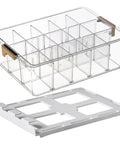Adhesive Hanging Closet Rod Rack With Extra Sock And Underwear Dividers Straight Up Keeps Your Closets Hella Neat Zero Clutter Flex Installed On Any Wall Save Major Floor Space For Compact Homes And Dorms clear storage container with dividers and removable white lid.
