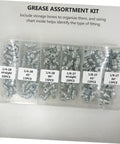 260 Piece Hydraulic Pro Grade Grease Fitting Assortment Kit For Mechanical Lubrication With Metric And Imperial Sizes In Storage Case
