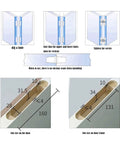Diagram showing installation steps for Stainless Steel Hidden Cross Hinge Set For Invisible Doors Folding Doors And Tables Heavy Duty