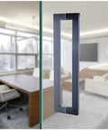 Heavy Duty Stainless Steel Square Tube Glass Door Handle Matte Black Sliding Door Handle for Bathroom Shower