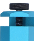 Close-up of Heavy Duty Aluminum Framing Square Jig Quick Set Rafter Layout Guide Carpenter Attachment Tool with stainless steel knob.