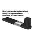 Illustration of Nylon-Reinforced Steel Blade Tape Measure With Speed Rewind showing metal inserts in handle
