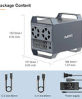 Heavy Duty Four Bay Hard Drive Enclosure With Usb C And Ten Gbps Speed For 3.5 Inch Sata Drives packed with power supply and cables.