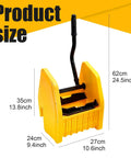 Yellow Down Press Mop Wringer Top Shelf Commercial Cleaning Gear Heavy Duty Workhorse Fits 26 Or 33 Quart Buckets size dimensions 62cm x 35cm x 24cm