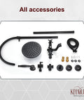 Oil Rubbed Bronze Exposed Shower System With Brass Dual Knobs 8 Inch Rainfall Round Head Handheld Sprayer accessories