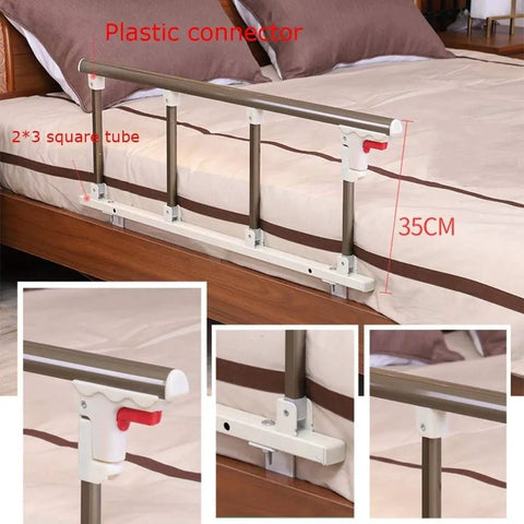 Retractable Bed Rail Guard For Elderly And Adults With Foldable Safety Side Rail Easy One Click Fold Hospital Grade Grab Bar