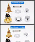 Four Way Brass Shower Valve With G Half Inch Threads And Versatile Two Three Or Four Outlet Config Features Anti Scald Safety Lock