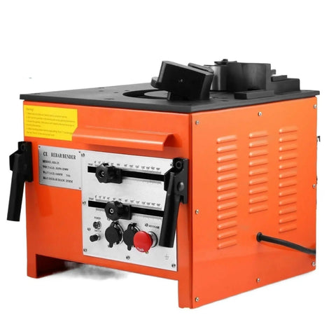 Top-Notch Hydraulic Electric Rebar Bender With Foot Pedals For Precise 0 To 180 Degree Steel Bar Bending showing control panel and motor.