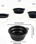 Black collapsible bowl from 18 Piece At Home Hair Dye Kit With Bowl Brush Agitator Dye Comb Clips Caps Gloves Earmuffs And Storage Bag