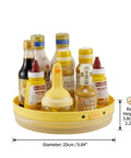 9.8 Inch Lazy Susan Organizer With 360 Degree Rotation For Spices And Bottles, Cute Duck Kitchen Accessory In Yellow PP with condiments