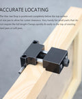 Alloy Steel Milling Vise Jaw Stop For CNC Machines attached to a wooden vise jaw showcasing precise positioning and cutter clearance