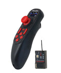 6 Channel 2.4G RC Boat Transmitter With Color Screen Remote Controller And F06A Receiver shown in ergonomic one-handed design