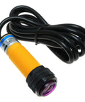 Infrared Photoelectric Sensor Switch DC 6 to 36V Three Wire NPN Normally Open with 7 to 30 cm Sensing, 1.2 m Cable