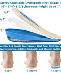Three Layer Adjustable Orthopedic Heel Wedge Lift for leg length discrepancies, height increase insoles, small beige, side view.