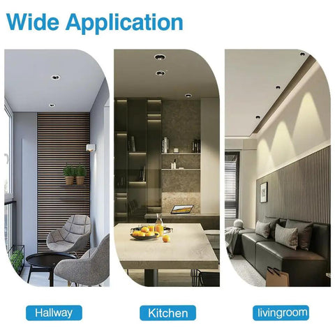 5w Vintage Brass Downlight Round Recessed Lighting Housing Trim Kits Led Recessed Lighting Led Round Ceiling Light Kit in hallway, kitchen, living room settings.