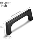 Matte Black Modern Cabinet Pulls 3 Pack With 3 Inch Hole Center 76mm And 3.4 Inch Total Length Durable Zinc Alloy Vanity Drawer Handles