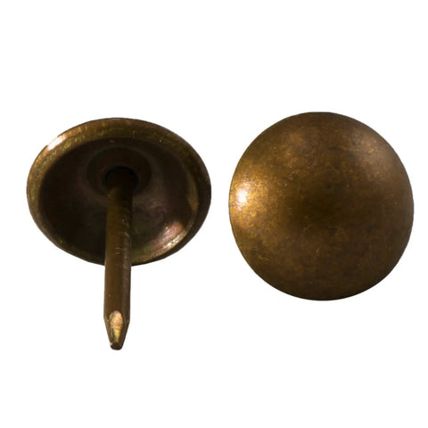 500 Piece Antique Copper Upholstery Nails And Furniture Tacks Set For An Old School Vintage Vibe In French Natural Decor, Thumb Tack Push Pins, 7/16 Inch Head, 1/2 Inch Shank, Easy Install With Tack Hammer And Nose Pliers.