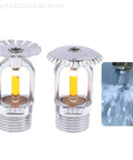 Heavy Duty Hidden Pendent Fire Sprinkler Head With Automatic Fifty Seven Degree Activation For Plug And Play Ceiling Setup, chrome metal finish.