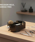 Super Handy Mini Bench Vise With Massive Suction Power Base For Jewelry, small crafts and precision clamping tasks on any smooth surface without drilling on a wooden table.