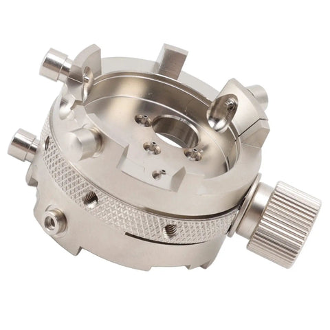 Pro Grade Stainless Steel Watch Movement Base Holder For Repairs And Adjustments Heavy Duty Fixation Tool shown in detail