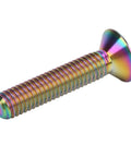 Rainbow titanium alloy bike stem bolt screw M6 by 30mm flat head headset cap bolt for bike stem top cap fixing bolts.