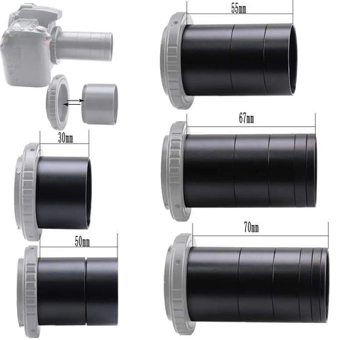 T2 Extension Tube Kit For Cameras And Eyepieces With 3mm 5mm 7mm 15mm 20mm 30mm Spacers M42x0.75 On Both Sides Dial In Spacing
