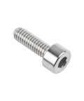 Close-up of Titanium Cap Allen Socket Head Bolt M4x12mm DIN 912, 6Al-4V Titanium Alloy, Grade 5, Silver Finish, 7mm Head Diameter, 3mm Allen Key